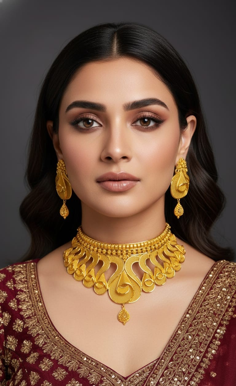 Royal Filigree Gold Necklace Set